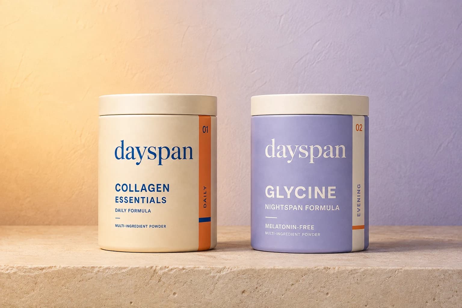 One Essentials jar and one Nightspan jar, both packaging concepts